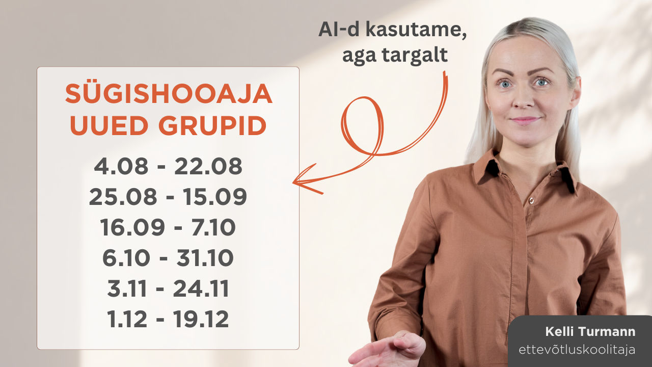 PRAKTILINE ETTEVÕTLUSKOOLITUS: ÄRIPLAANI, TURUNDUSPLAANI KOOSTAMINE, RAAMATUPIDAMINE (veebis koolitajaga)