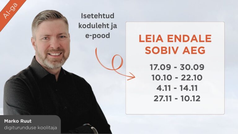 Kodulehe ja e-poe tegemine (WordPress, WooCommerce)