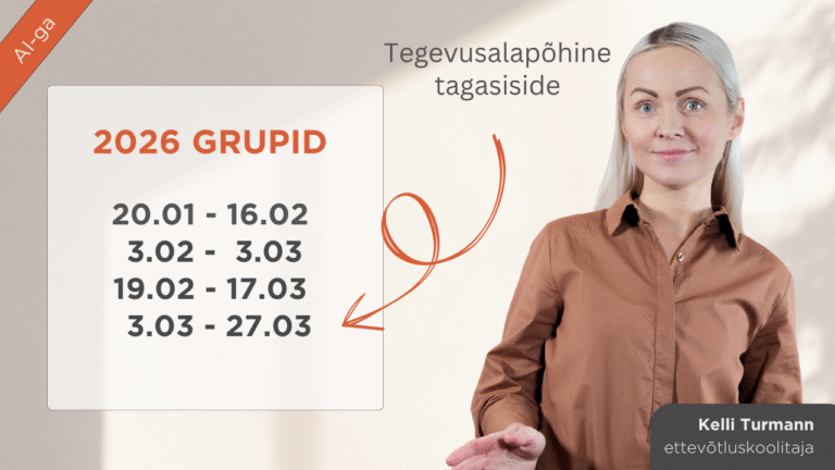 PRAKTILINE ETTEVÕTLUSKOOLITUS: ÄRIPLAANI, (DIGI)TURUNDUSPLAANI KOOSTAMINE, RAAMATUPIDAMINE (veebis koolitajaga)