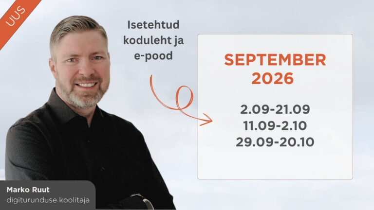 Kodulehe ja e-poe tegemine tegevusalapõhist spetsiifikat arvestades