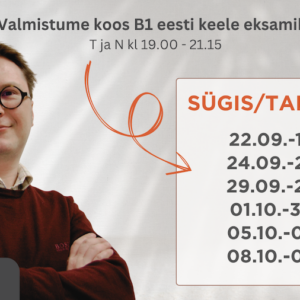 Eesti keele B1 tasemeeksamiks valmistumine (klassis ja veebis)