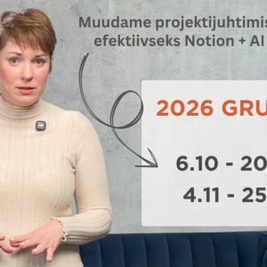 Praktiline projektijuhtimise koolitus Notion programmis AI integratsiooniga